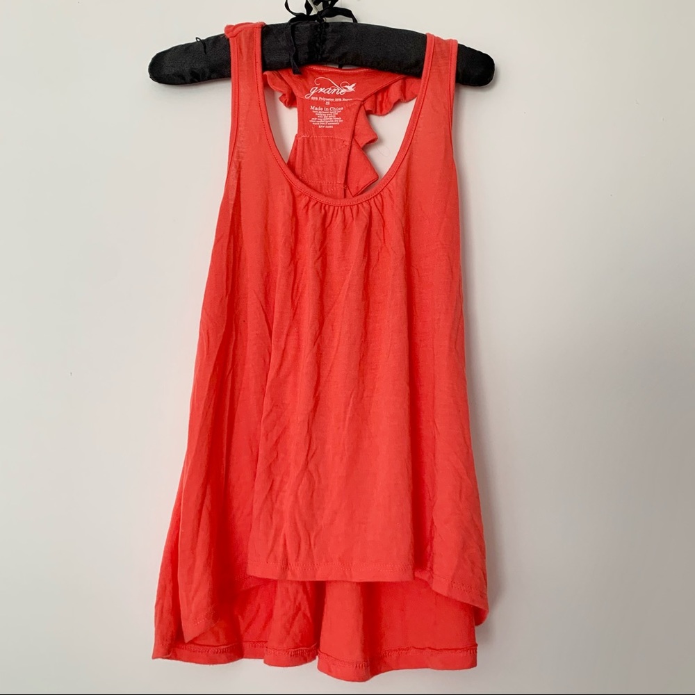 Coral Ruffle Back Tank - Picture 2 of 3